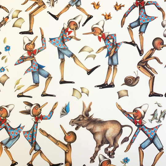 Pinocchio Print Italian Paper ~ Rossi Italy